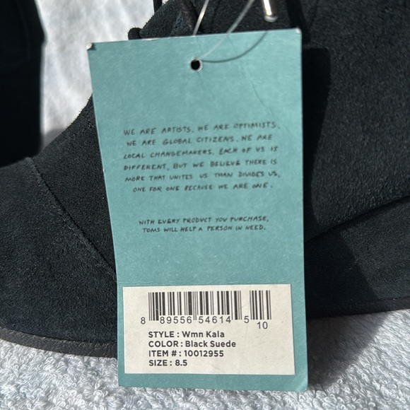 NWT TOMS booties. Size 8 1/2/black. - Picture 5 of 6